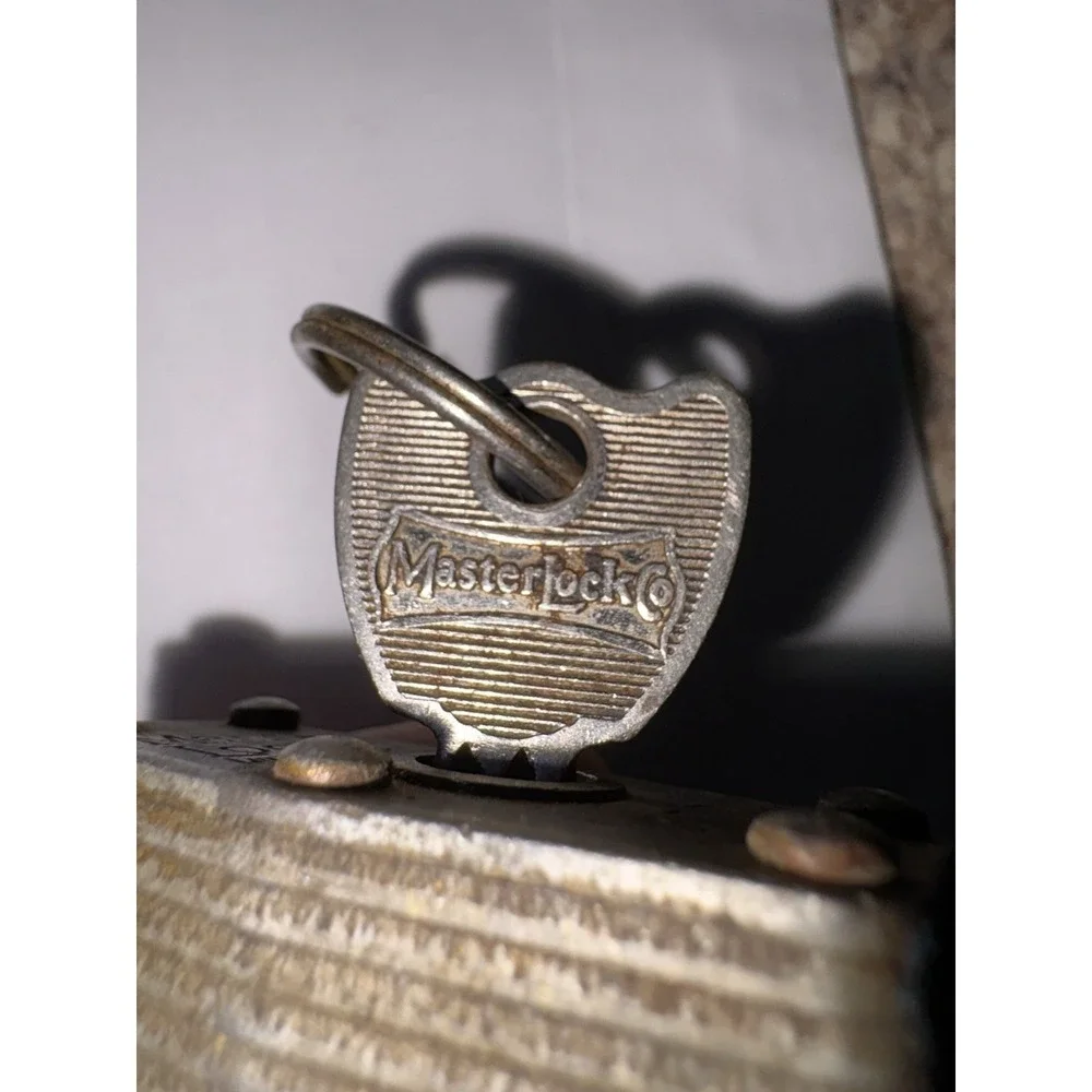 Vintage MASTER LOCK Padlock #377 with one Working Key Tested Industrial Decor.